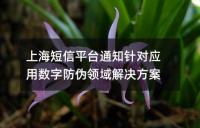 上海短信平臺通知針對應(yīng)用數(shù)字防偽領(lǐng)域解決方案